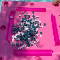 Tapis flottant Mahjong rose vif mousse dense support de support de Mahjong américain dominos Poker carte pont Table de jeu