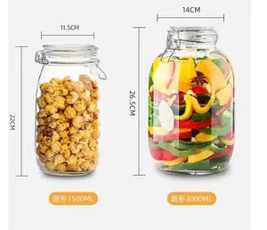 Buckle glass jar glass sealed jars transparent moisture-proof tea glasses honey bottle pickle storage box