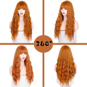 Peluca Rizada Ondulada de 26 Pulgadas con Flequillo, Estilo Princesa, para Cosplay, Uso Diario, <span class=keywords><strong>Carnaval</strong></span> y Fiestas Temáticas - Product Image 5