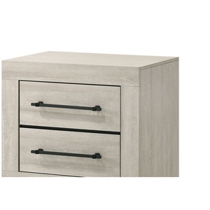 Comodino Contemporaneo Grigio Chiaro con 2 Cassetti e Maniglie in Metallo, Arredamento per Camera da Letto - Product Image 4