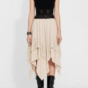 <span class=keywords><strong>Gonna</strong></span> Midi Gotica da Donna con Pizzo e Patchwork, Orlo Asimmetrico, Vita Elastica, Gonne Svolazzanti con <span class=keywords><strong>Volant</strong></span> - Sehe Fashion - Product Image 2