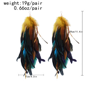 <span class=keywords><strong>Orecchini</strong></span> di piume Boho per le donne grandi <span class=keywords><strong>orecchini</strong></span> di Festival <span class=keywords><strong>con</strong></span> piume reali fatti a mano dichiarazione gioielli per Halloween - Product Image 3