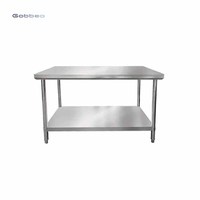 Table de travail en acier inoxydable 201/304 fabriquée en usine au Shandong, plan de travail de boulangerie avec revêtement autonettoyant, capacité de charge de 300 kg/m, cuisine