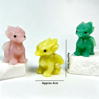 Dragon en cristal sculpté de 5 cm en gros, pierre de guérison en jade, dragon volant pour la décoration intérieure Feng Shui et les cadeaux