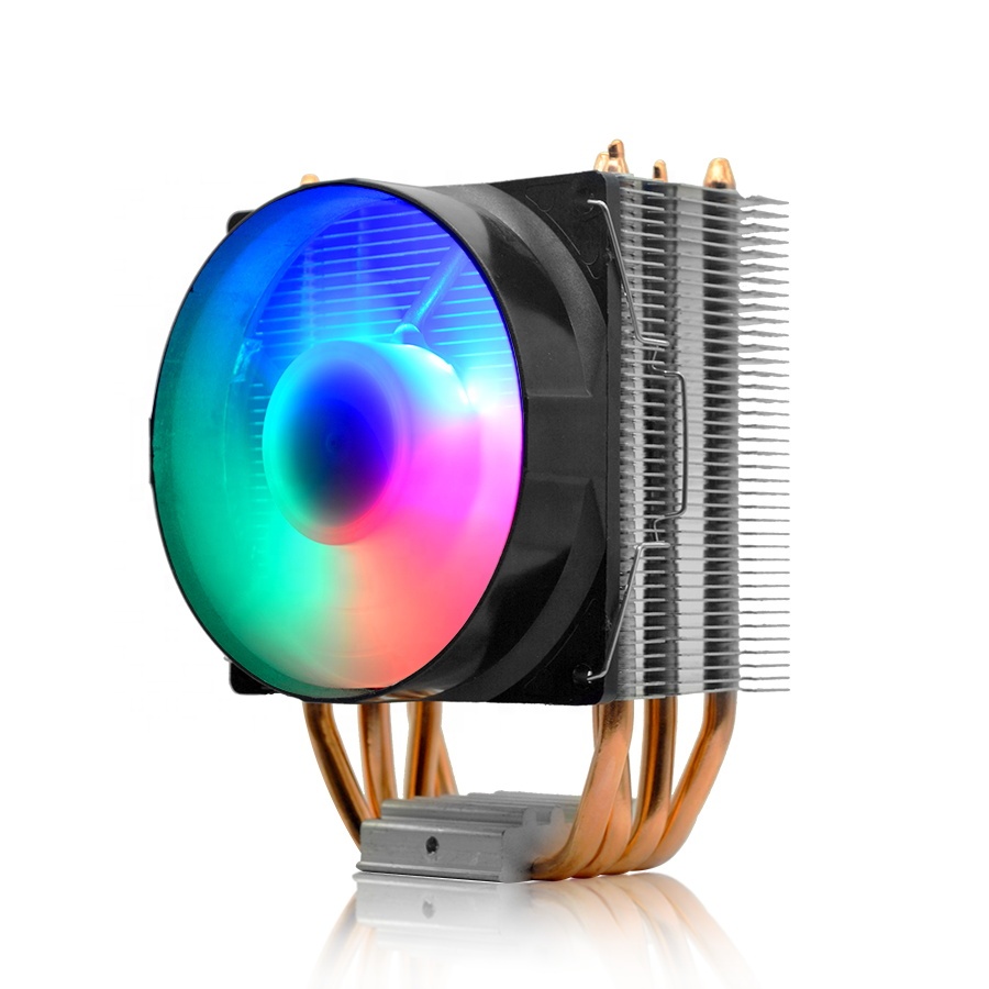 Кулеры RGB для процессора intel LGA 115X 1366 2011 2066 Ryzen 5 3600X 3400G 2600X 1600 1500X, 90 мм, 4 тепловых трубки