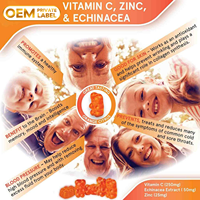Gummies à la vitamine C Herborigen OEM Private Label - 250 MG 60 Gummies Stimulant immunitaire avec zinc et échinacée pour adultes