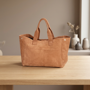 Sac à main tendance BS INTERNATIONAL pour femme, en cuir véritable, grande capacité, imperméable, léger, pliable, personnalisable, avec fermeture éclair - Product Image 2