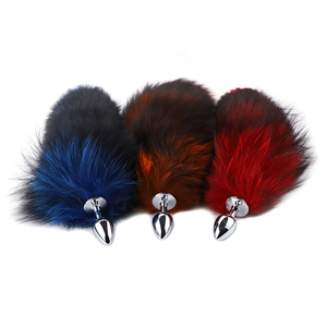 Fourrure Réel Petit Métal <span class=keywords><strong>Plug</strong></span> <span class=keywords><strong>Anal</strong></span> Couleur Mixte Cosplay Butt Massager Sex Toys pour Femmes Juguetes Sexuales <span class=keywords><strong>Anal</strong></span> Toy - Product Image 5