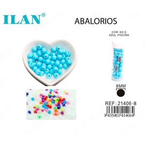 ILAN Perline 8mm Blu Piscina per Gioielli e Artigianato - Product Image 1
