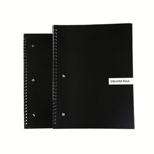 Cuaderno de Espiral Negro con Cubierta de PP, Regla Universitaria, Diseño Minimalista, Tamaño B5 - Product Image 4