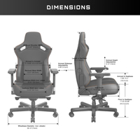 Chaise de jeu Kaiser 3 à dossier haut en cuir de qualité supérieure, moule à mousse embrassant, coussin élargi, chaise d'ordinateur de bureau avec système lombaire