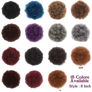 <span class=keywords><strong>Moño</strong></span> de Pelo Grande Rizado Afro, Accesorios para Pelucas, Estilo Europeo Americano, Cola de Caballo, Rizado, Esponjoso, con Cordón Ajustable, A11 - Product Image 5