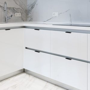 Tiradores de dedo de aluminio para gabinetes de cocina Tiradores de borde negro Tiradores de gabinete de dedo negro mate - Product Image 5