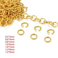 Anneaux de jonction ouverts en acier inoxydable plaqué or 18 carats (PVD), 200 pièces/sac, composants de bijoux DIY pour bracelets et colliers