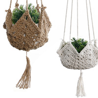 Porte-plantes suspendus colorés avec motifs, porte-plantes en macramé, porte-plantes en crochet bohème pour l'intérieur et l'extérieur