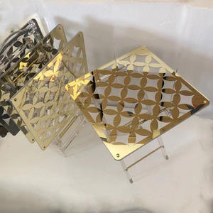 2022 nuovo stile Arabia saudita tavolo da tè Set tavolo pieghevole in acrilico trasparente all'ingrosso con stampa - Product Image 5