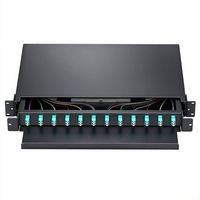 Panel Patch Fiber Optik LC OM3 1U 19 Inch 24Core 48Core Duplex Rak Mount Slide Out ODF 12Port 24Port Optical Distribution Frame