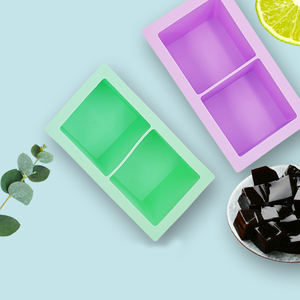 Molde de silicona ecológico sin BPA para cubitos de hielo cuadrados de 2 y 1 orificio, fácil de desmoldar, adecuado para whisky, leche, té y bebidas. - Product Image 5