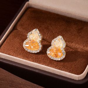Hypoallergenic <b>Stud</b> <b>Earrings</b> Orange Gradient <b>Crystal</b> Gourd <b>Earrings</b> Women Trendy Micro Pave Zircon <b>Crystal</b> Gourd <b>Stud</b> <b>Earrings</b> - Product Image 1