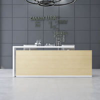 Bureau de réception rectangulaire moderne et simple avec trous de câblage pour bureau, hôtel, service, bar, mobilier commercial