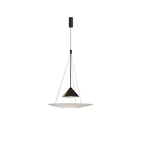 Lustre minimaliste italien de style nordique moderne, forme de soucoupe volante, corps en aluminium, abat-jour en acrylique, éclairage économique, noir/chrome