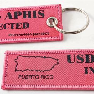 Custom Jet <b>Keychain</b> Embroidered Logo Twill Fabric <b>Anime</b> Woven Label Custom Size Promotional Brand Key Tag Decoration Gifts - Product Image 5