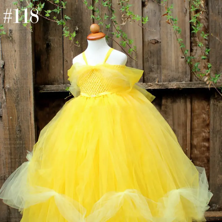 Schoonheid En Beest Belle Cosplay Kostuum Prinses Meisjes Kinderen Jurk Meisjes Fancy Kostuum Prinses Tutu Jurk Voor Kinderen