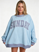 Sweater Wanita Mock Neck Gaya Barat 400gsm Katun Fleece Oversized Hangat untuk Musim Dingin