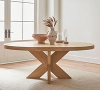 Runwood Nouvelle Arrivée Meubles de Luxe Tables à Manger Ensemble de Tables à Manger Rondes Table en Bois de Chêne Massif Extensible