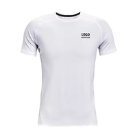 Nouvelle Arrivée 2026 – T-shirt Sportif Blanc Imprimé pour Homme, Logo Personnalisé, Haut Décontracté à Manches Courtes en Coton 100% Respirant et Séchage Rapide