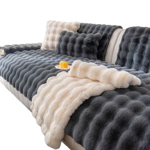 <b>Sofa</b> <b>Cover</b> Quilted Plush Thickened Non Slip Machine Washable All Season Solid Color Knitted <b>Sofa</b> Cushion YH PPR - Product Image 5