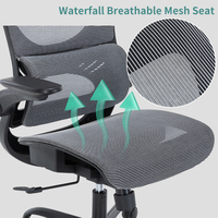 Chaise de bureau pivotante à dossier haut avec soutien lombaire Design contemporain Accoudoirs rabattables Chaise ergonomique en maille respirante