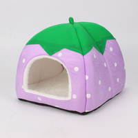 Coussin pour animaux de compagnie en forme de fraise, housse lavable, doux, chaud et confortable, pour chatons et chiens, tapis en peluche pour petits animaux, décoration intérieure pour l'hiver