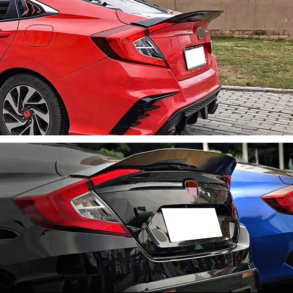 Civic R Estilo Spoiler Caminhão Traseiro Do Carro Spoiler Lip Ducktail Wing Body Kit Para Honda Civic 10th Gen Sedan 2017-2020 Acessórios Do Carro