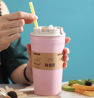 Botol air minum olahraga bambu plastik mudah terurai bebas 2024 BPA dengan logo kustom