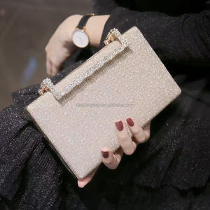 Luxury Soiree Evening Casual Tote Bag Simple Mode Bling Bling Rhinestone Diamond Sparkling <b>Frame</b> Decoration Chain Detail Zipper - Product Image 5