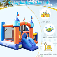 Château gonflable commercial pour adultes et enfants château gonflable avec toboggan, jeu de lancer d'anneaux, panier de basket-ball, obstacle
