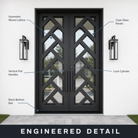 Grille de finition de porte de garage en fer forgé, design personnalisé pour villa résidentielle aux États-Unis et projet de porte coulissante