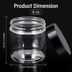 HOT SALE in Africa 16oz 50ml 500ml Luxury Gold Lid Cosmetic Packaging Amber Black clear White Body Butter <b>Plastic</b> Container <b>Jars</b> - Product Image 2