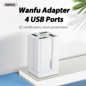 RP-U43 3.4A High-Speed Charging 4-USB Adapter With Voltage Support Charger RP-U43 REMAX Wanfu RP-U43 4-<b>Port</b> 3.4A USB Charger Wit - Product Image 5