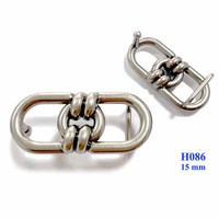 Boucle de ceinture tendance en métal pour femme, accessoires de sacs imperméables et durables, vente en gros, 15 mm