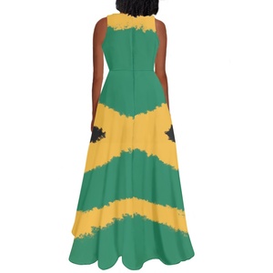 Vestido largo de mujer con diseño del Día Nacional de la bandera mexicana, vestido de fiesta sin mangas de verano personalizado, <span class=keywords><strong>descuento</strong></span> al por mayor, vestidos de cuello redondo - Product Image 6