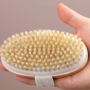 Natural Boar Bristle Body <b>Brush</b> Long Handle Shower <b>Scrub</b> <b>Brush</b> Exfoliating Bath <b>Brush</b> - Product Image 1