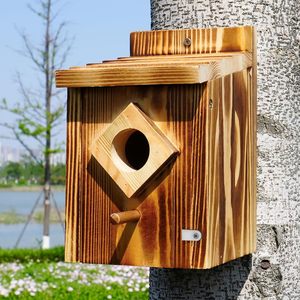 Casetta per Uccelli <span class=keywords><strong>in</strong></span> <span class=keywords><strong>Legno</strong></span> Ecologica Personalizzabile, Lucida, Impermeabile, da Esterno, con Design a Parete - Product Image 1