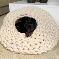 Lit pour chien luxueux, chaud, durable, respirant, en forme de patte d'ours, pliable, solide, accessoire pour animaux de compagnie pour chats moyens/grands