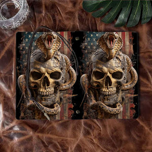 Cuaderno A6 con decoración de hojas, regalo de Cyber Monday para equipos creativos, diseñadores/<span class=keywords><strong>escritores</strong></span> con estampado de bandera americana Skull Cobra - Product Image 6