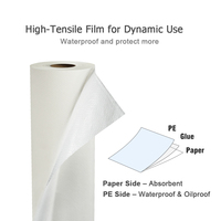Feuilles de papier d'examen jetables imperméables en film PE laminé, gaufrées à pois bleues, pour tables d'examen médical, hôtels, cliniques
