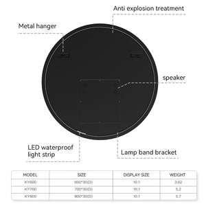 New Factory Made Ai <b>Mirror</b> Magic Vercon Grace <b>Smart</b> Bathroom High Speaker Youtube Spotify Android KY600 Wall <b>Mirror</b> Led <b>Mirrors</b> - Product Image 2