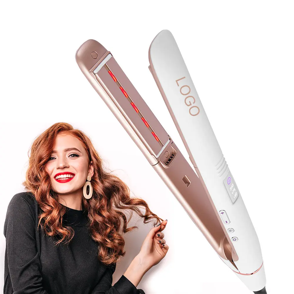 best professional keratin treatment infrared flat iron ceramic ionic electric hair straightener and curler 2 in 1