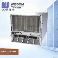 Serveur d'entraînement IA générationnelle en rack 10U SYS-A21GE-NBRT 8x pour B200 SXM NVLinks 4.0 Dual 5e génération Xeon 8 To DDR5 1,4 To HBM3e